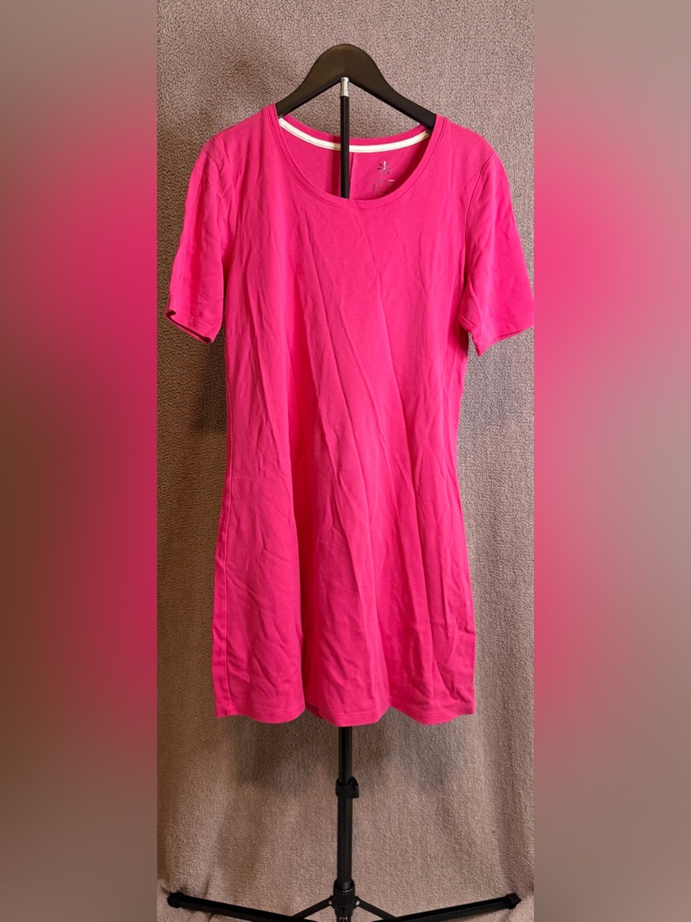 Isaac Mizrahi Live Essentials Pink T-Shirt Dress Short Sleeve Midi M